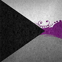 Elegant swoops and swirls separate each color of the Demisexual pride flag.