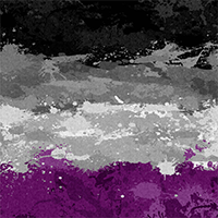 Large high-resolution Asexual pride flag made of paint splatter and drips.
