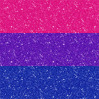 Bisexual pride flag made of faux glitter and sparkles.