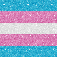 Transgender pride flag made of faux glitter and sparkles.