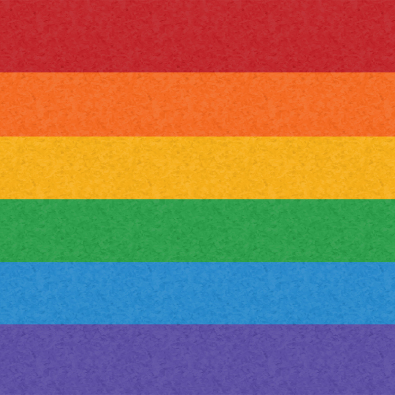 Large, high-resolution, LGBT rainbow pride flag with faint light and dark highlights.