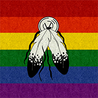 Large high-resolution Two-Spirited pride flag with faint light and dark highlights.