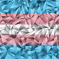 Large high-resolution fractal Transgender pride flag with abstract lines and tringles.