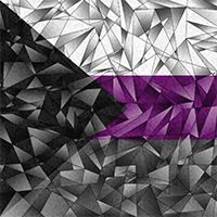 Large high-resolution fractal Demisexual pride flag with abstract lines and tringles.