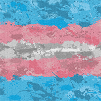 Large high-resolution Transgender pride flag made of paint splatter and drips.