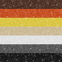 Gay Bear pride flag made of faux glitter and sparkles.