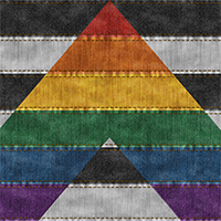 Realistic, seamless, denim texture in the colors of the LGBT Ally pride flag.