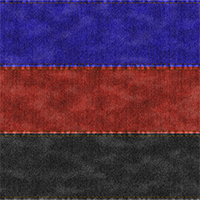Realistic, seamless, denim texture in the colors of the Polyamory pride flag.