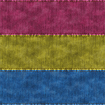 Realistic, seamless, denim texture in the colors of the Pansexual pride flag.
